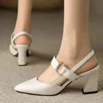 Lysandra | Pointed-Toe Slingback Heels with a Block Heel