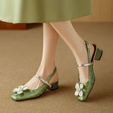 Slingback Flower Mary Janes