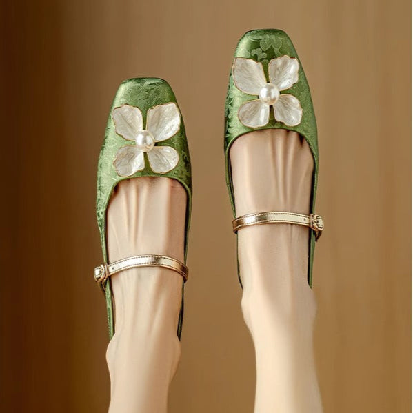 Slingback Flower Mary Janes