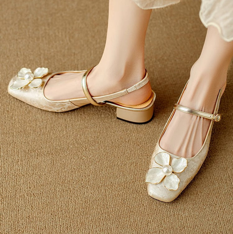 Slingback Flower Mary Janes