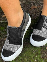 Noemi | Patchwork Slip-On Loafers with Elastic Sides
