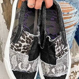 Noemi | Patchwork Slip-On Loafers with Elastic Sides