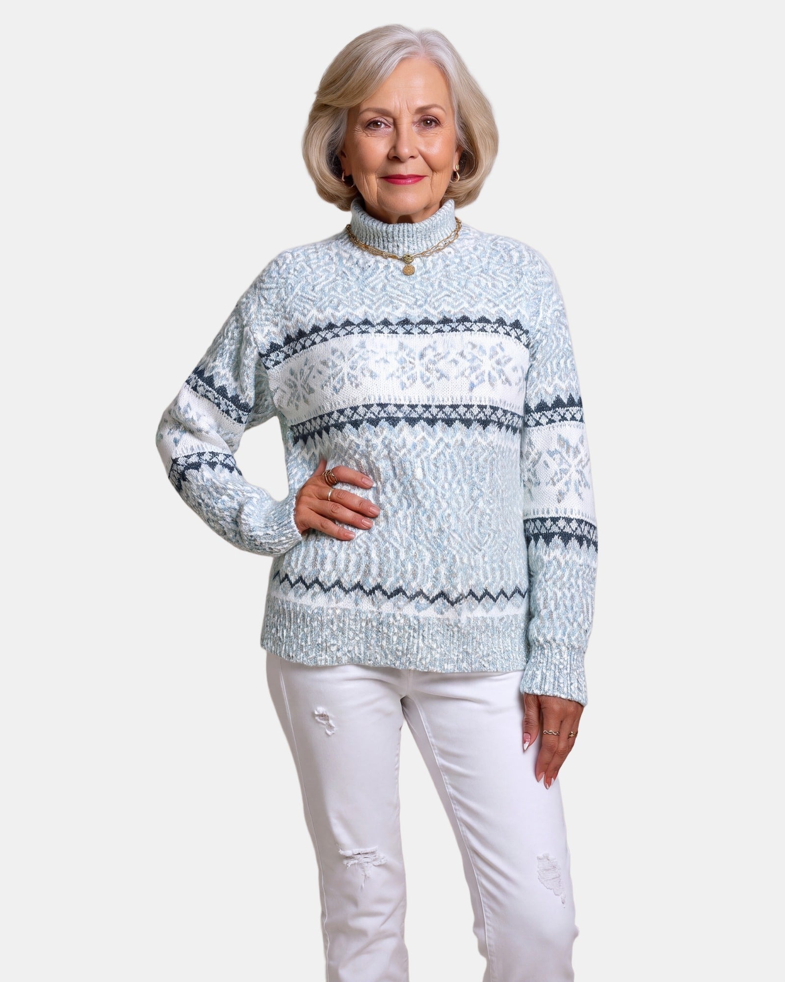 Glacier Blue Nordic Jumper Sky Blue, photo studio