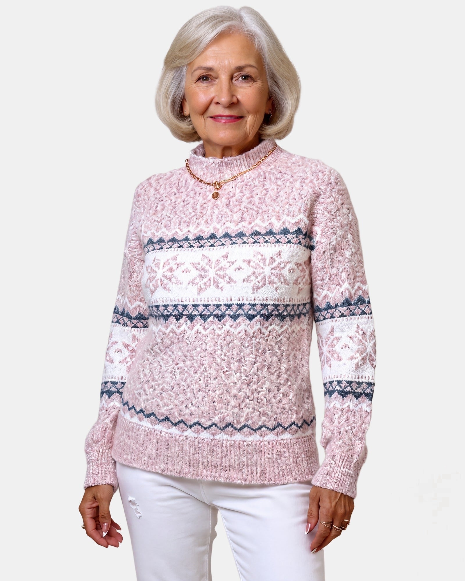 Glacier Blue Nordic Jumper Pink, photo studio