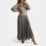 Scarlett | Long Jumper Dress with Pleated Skirt
