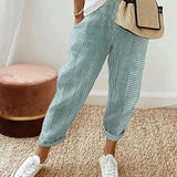 Rylie | Pinstripe Trousers with Rolled Cuffs