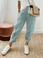 Rylie | Pinstripe Trousers with Rolled Cuffs