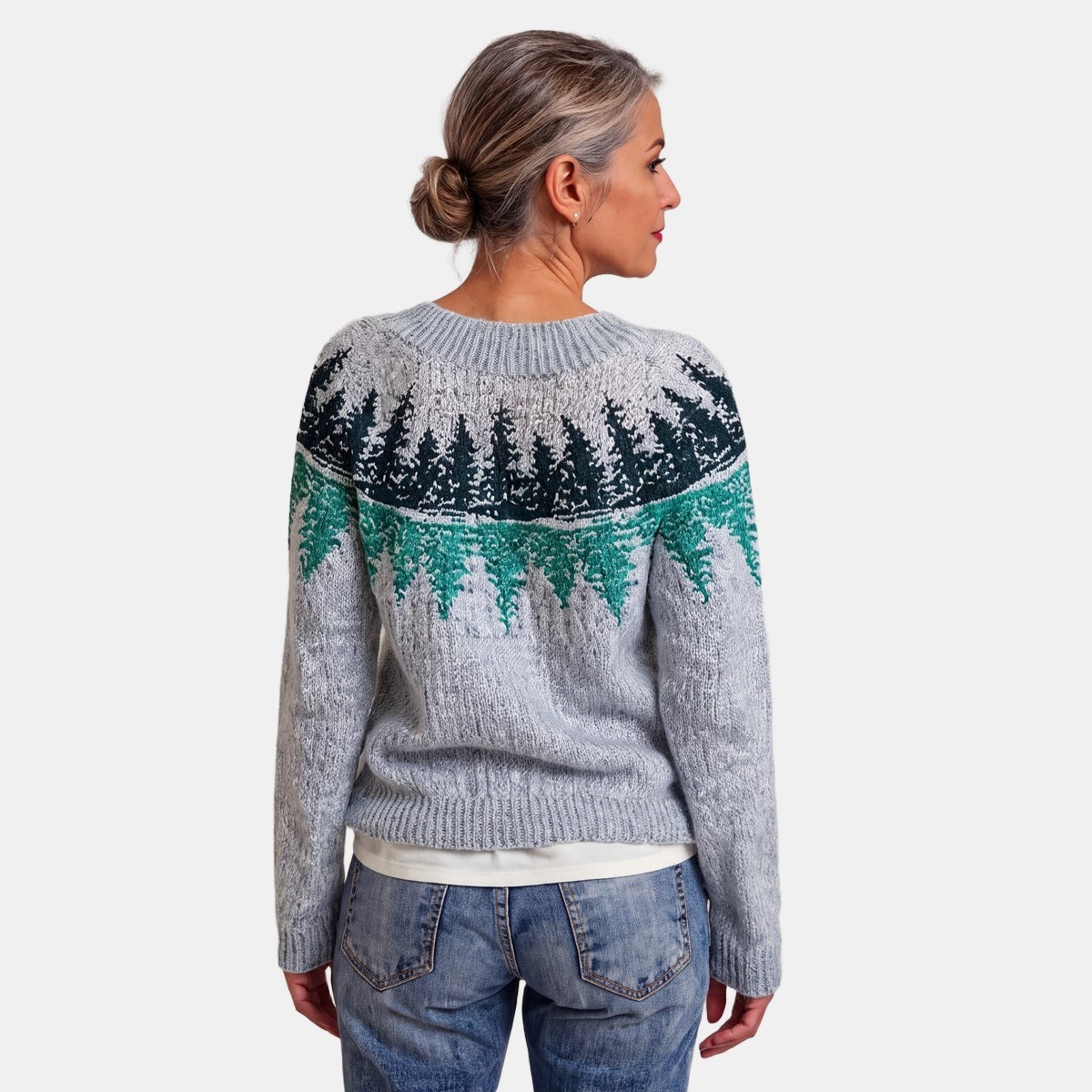 Grey Fir Nordic Jumper