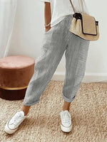 Rylie | Pinstripe Trousers with Rolled Cuffs
