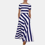Hand-Sewn Striped Maxi Dress