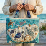 Handcrafted Bag - Blue Turtles and Seashells