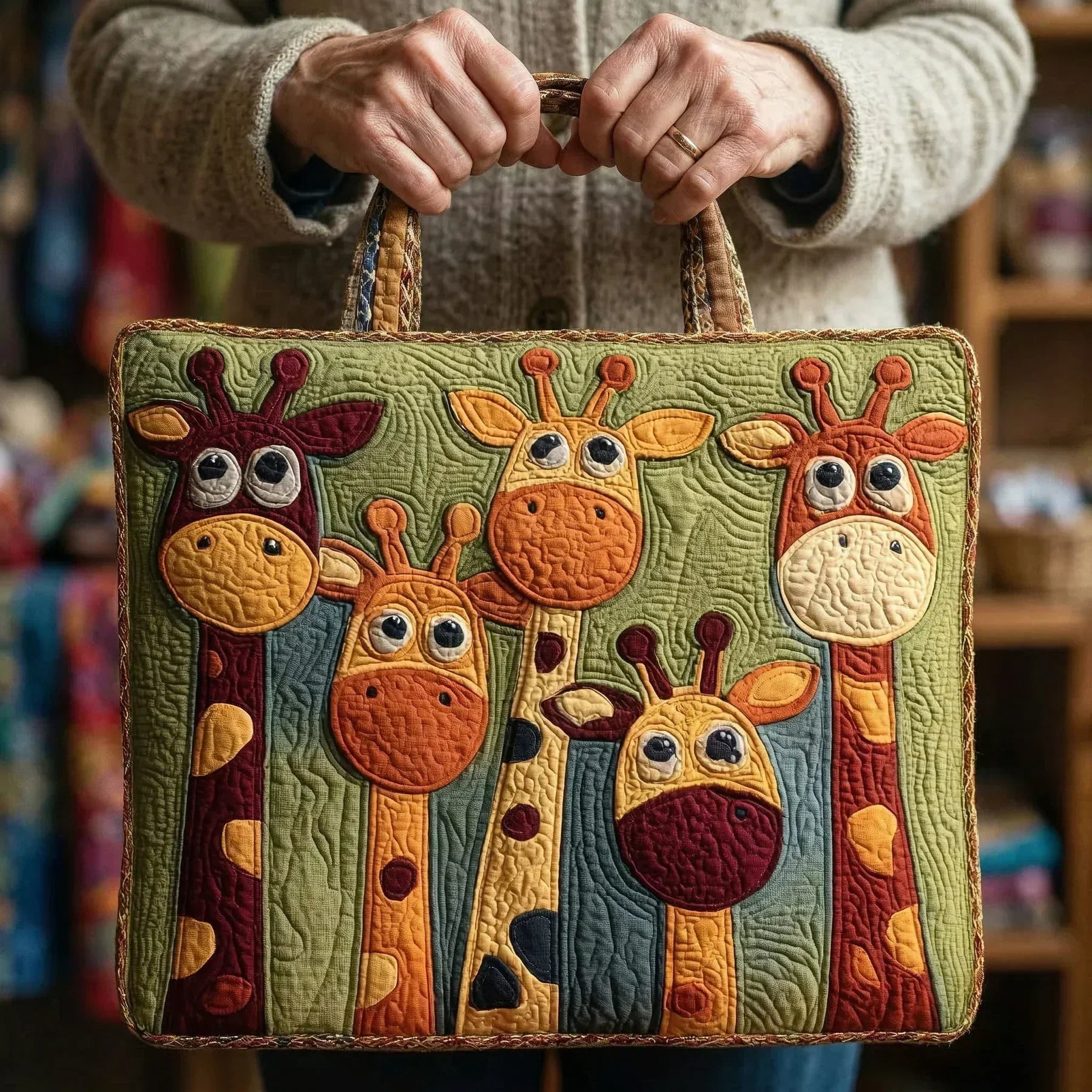 Handcrafted Bag - Cheerful Giraffes