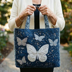 Handcrafted Bag - Silver Butterflies