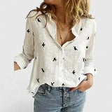 Angelina | Open-Collar Long-Sleeve Shirt