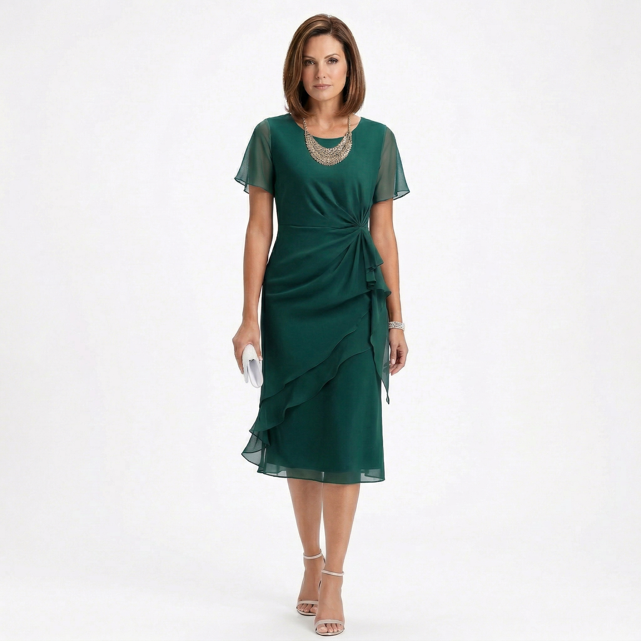 Helena | Elegant Dress Green, photo studio
