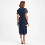 Helena | Draped Waist Dress with Butterfly Sleeves and Ruffled Skirt