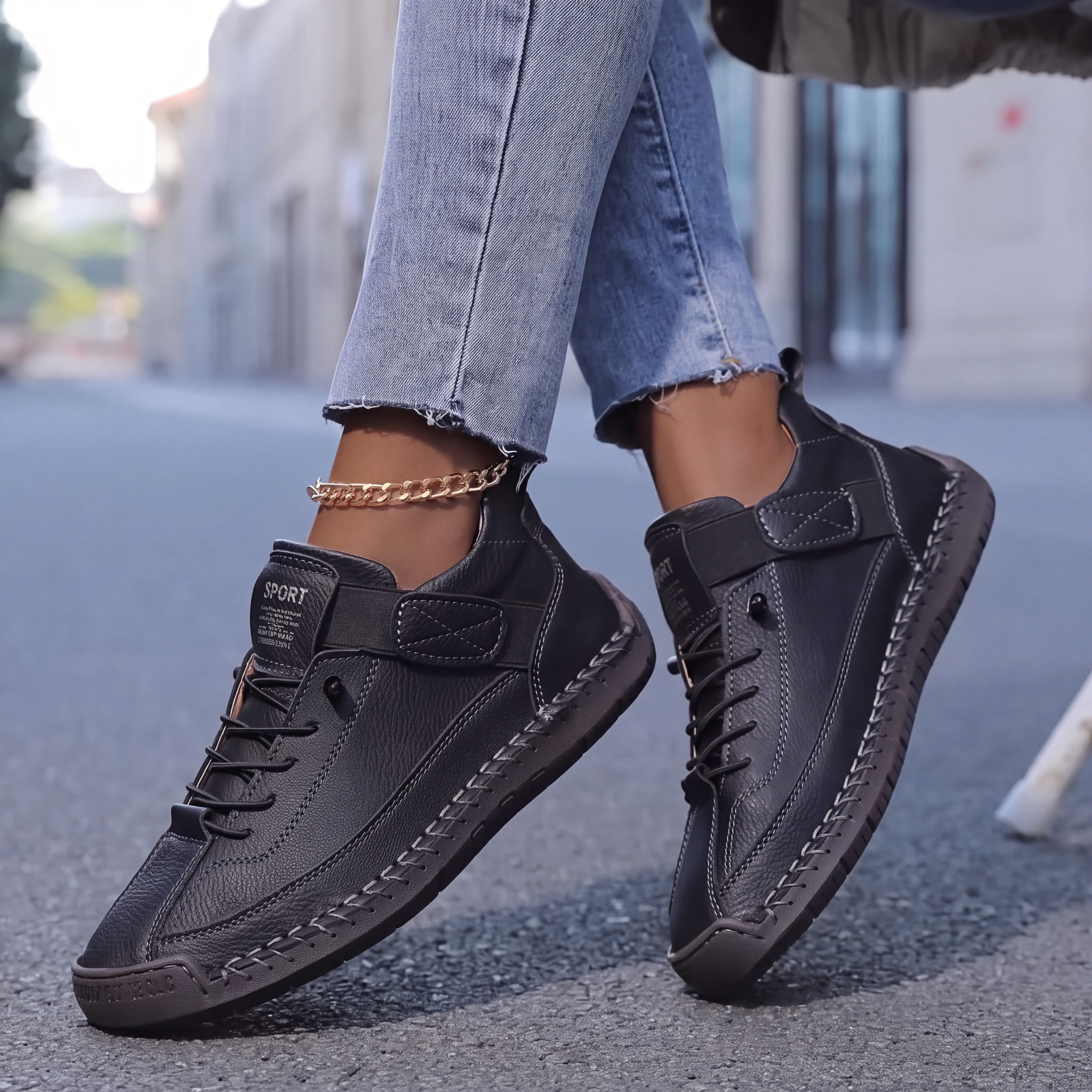 Mia | Orthopaedic Slip-On Trainers Black, photo studio