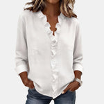 Hope | Refined Ruffled V-Neck Blouse