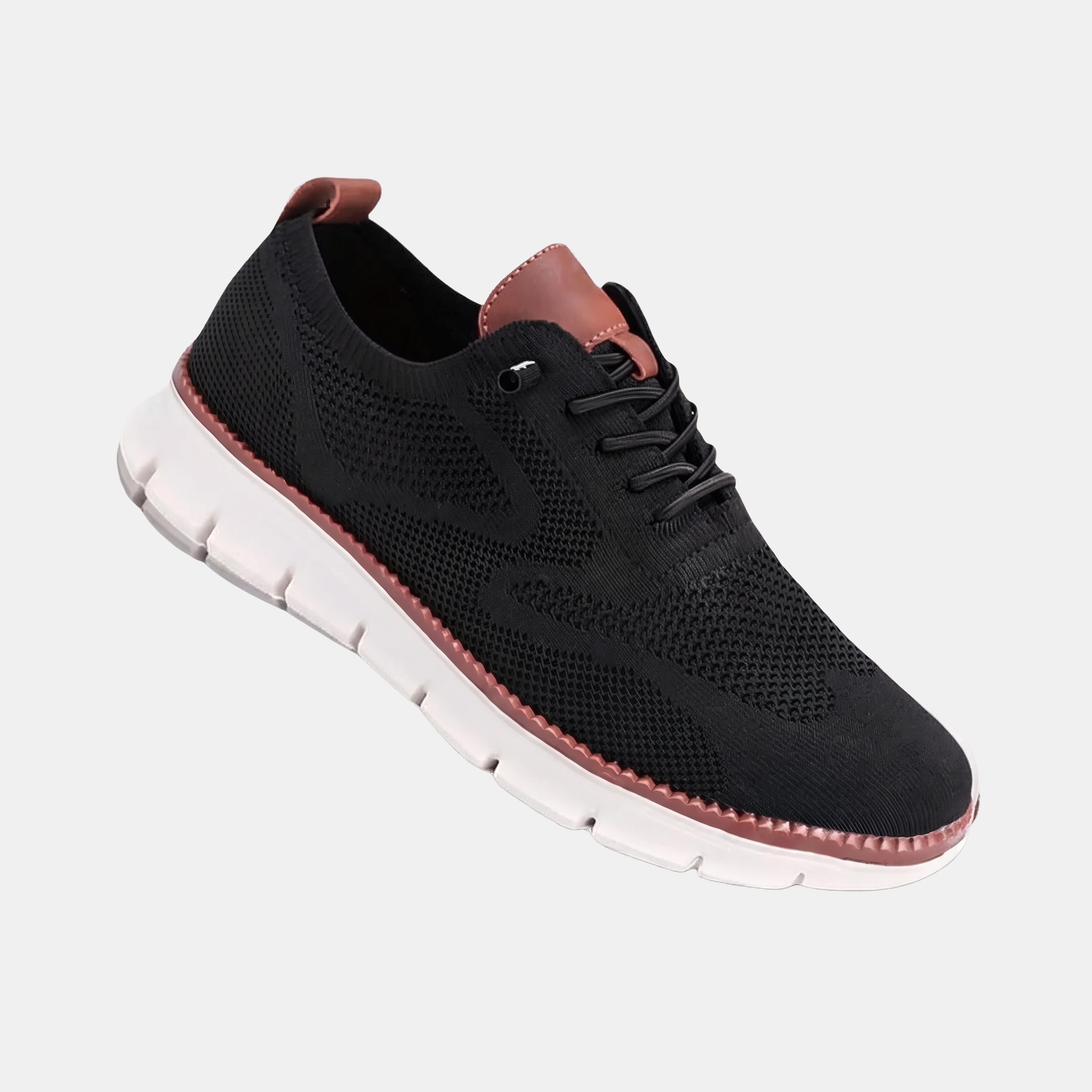 Lily | Orthopaedic Knit Trainers with a Heel Tab Black, photo studio