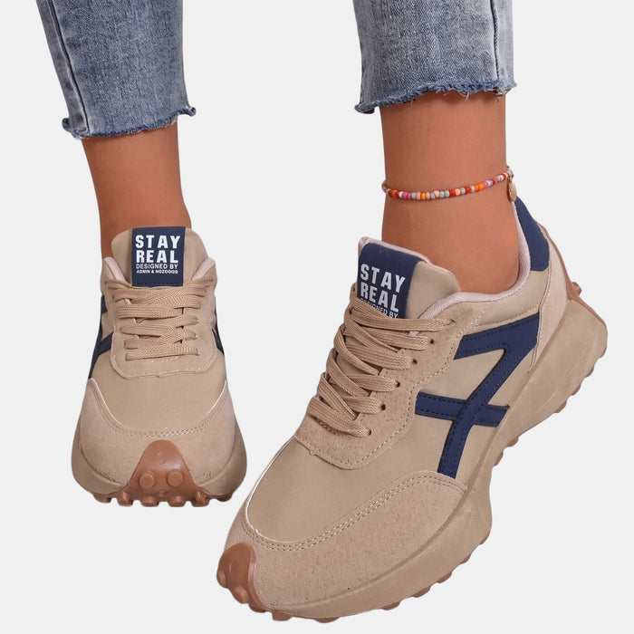 Simone | Retro Orthopaedic Sneakers with Contrast Panels