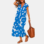 Araminta | Flowy Printed V-Neck Dress