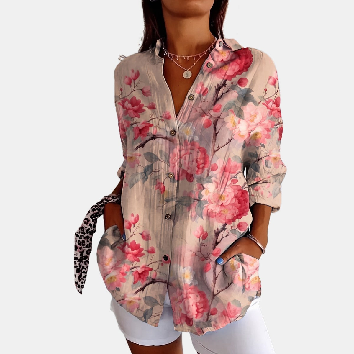 Lulu | Vintage Floral Blouse with Pockets