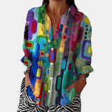 Rosamund | Geometric Print Shirt