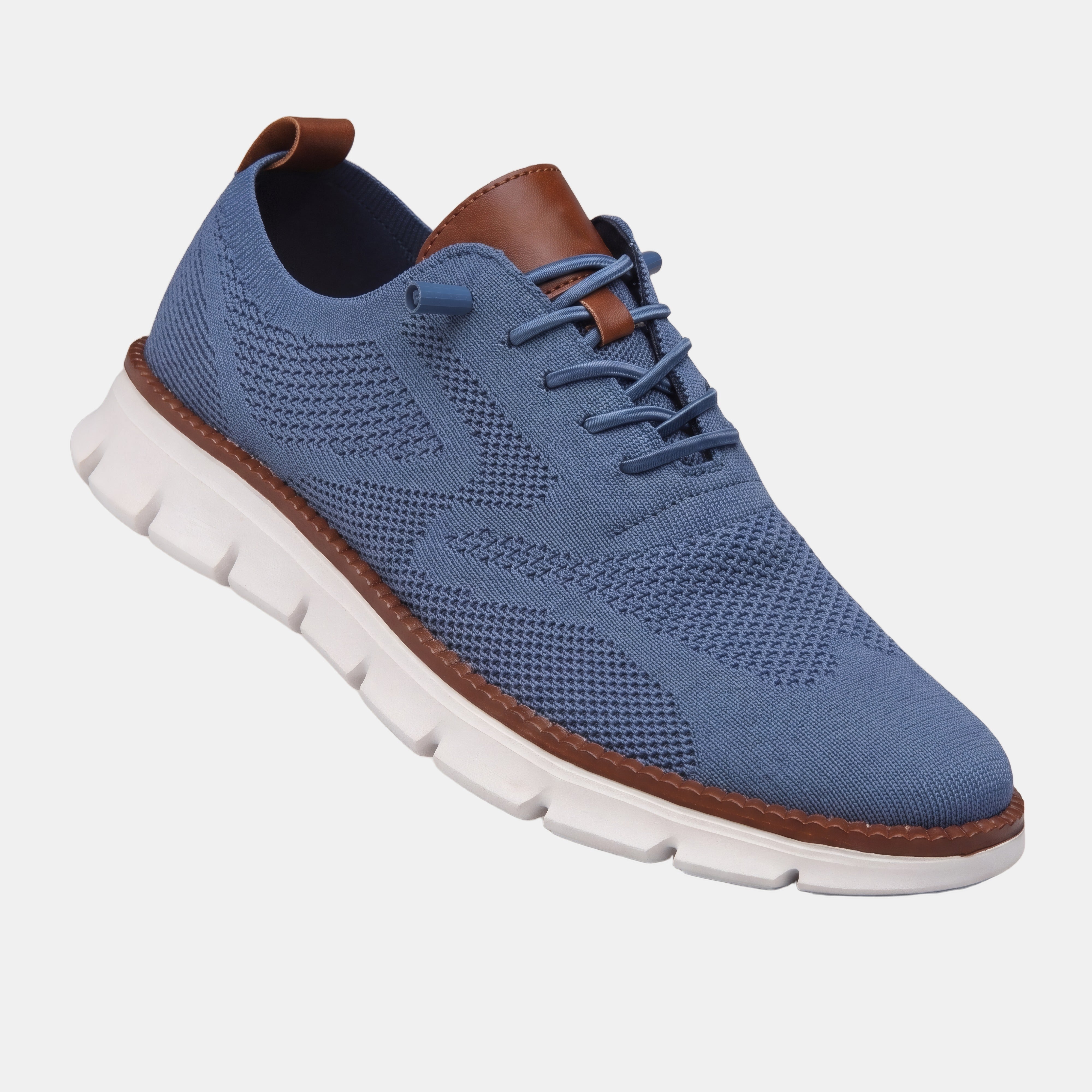 Lily | Orthopaedic Knit Trainers with a Heel Tab Blue, photo studio