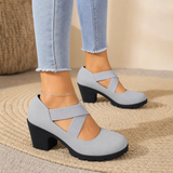 Flora | Crisscross Platform Mary Jane Heels