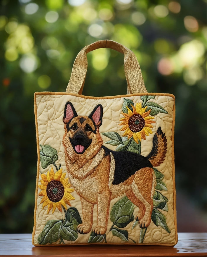 Handcrafted Bag - German Shepherd with Sunflowers