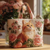 Handcrafted Bag - Cat with Roses