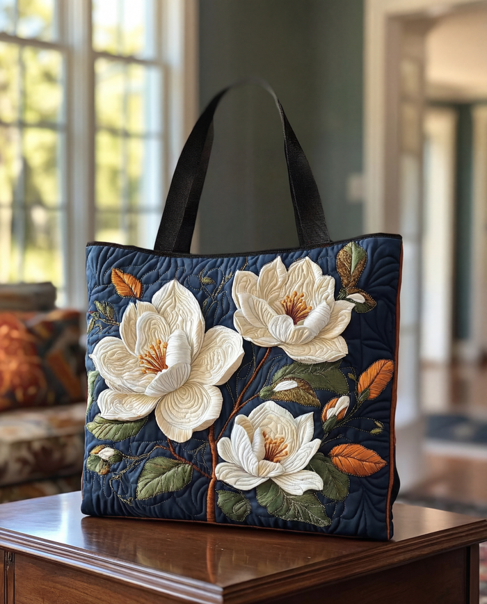Quilted Handcrafted Bag - Delicate Magnolia
