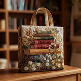 Handcrafted Bag - Books and Wildflowers
