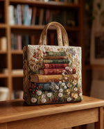 Handcrafted Bag - Books and Wildflowers