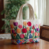 Quilted Handcrafted Bag - Tulip Garden
