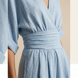 Nancy | Flowy Belted-Waist Maxi Dress