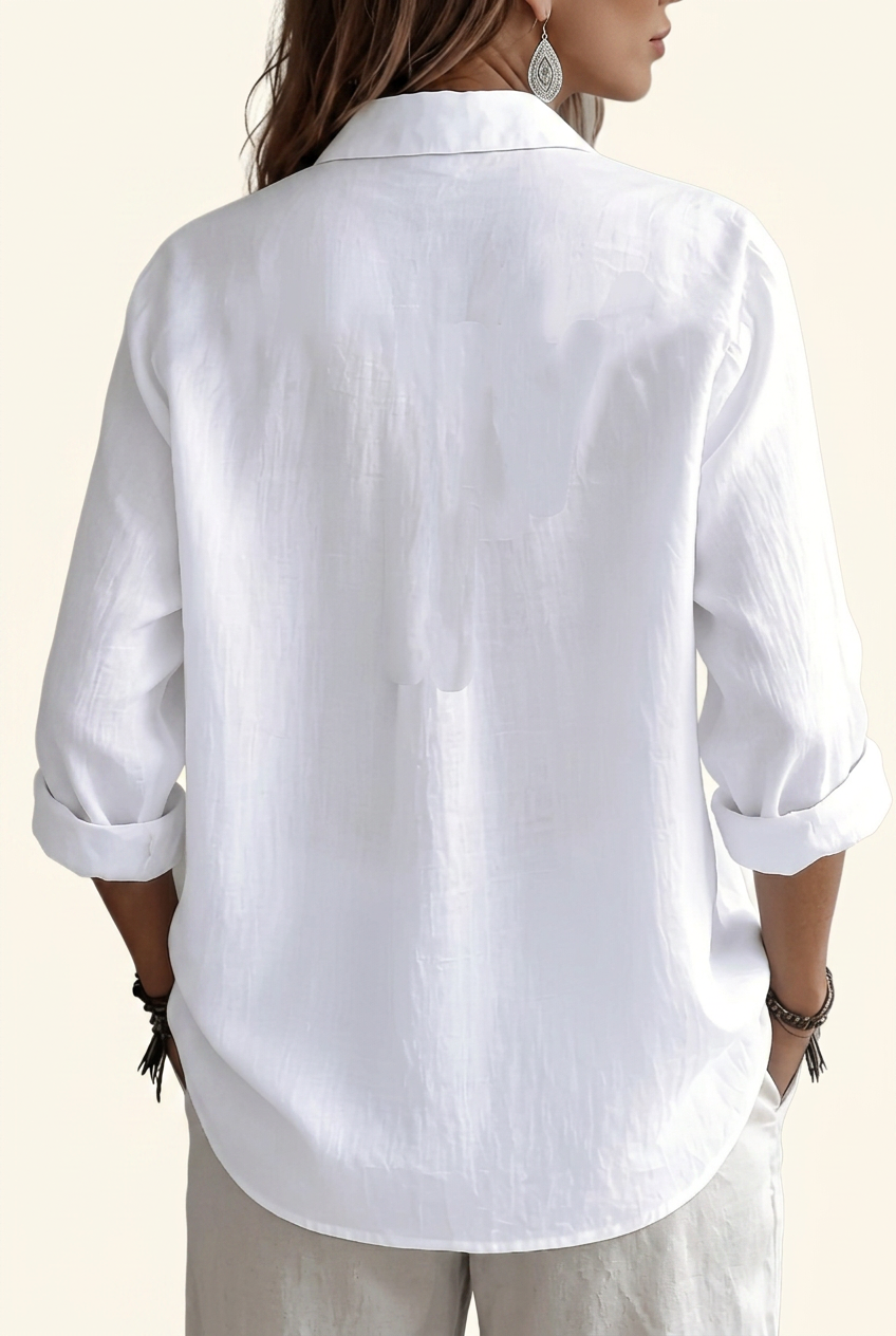 Renata | Turn-Down Collar Long-Sleeve Shirt