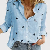 Angelina | Open-Collar Long-Sleeve Shirt