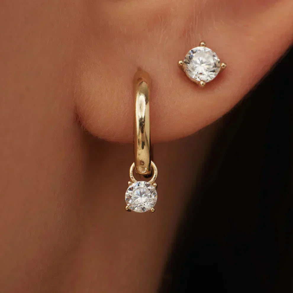 Liadan | Stone Hoop Earrings