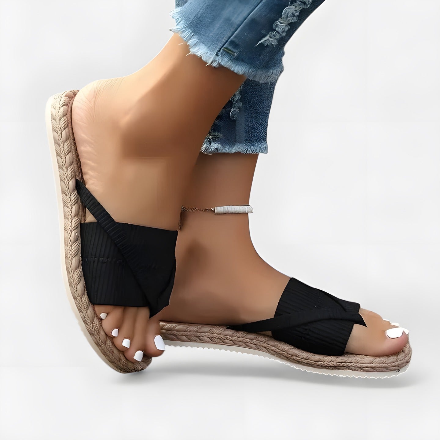 Avalon | Women's Comfortable Orthopaedic Sandals Black, photo studio