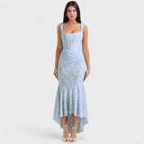 Clarissa | Square-Neck Lace Maxi Dress
