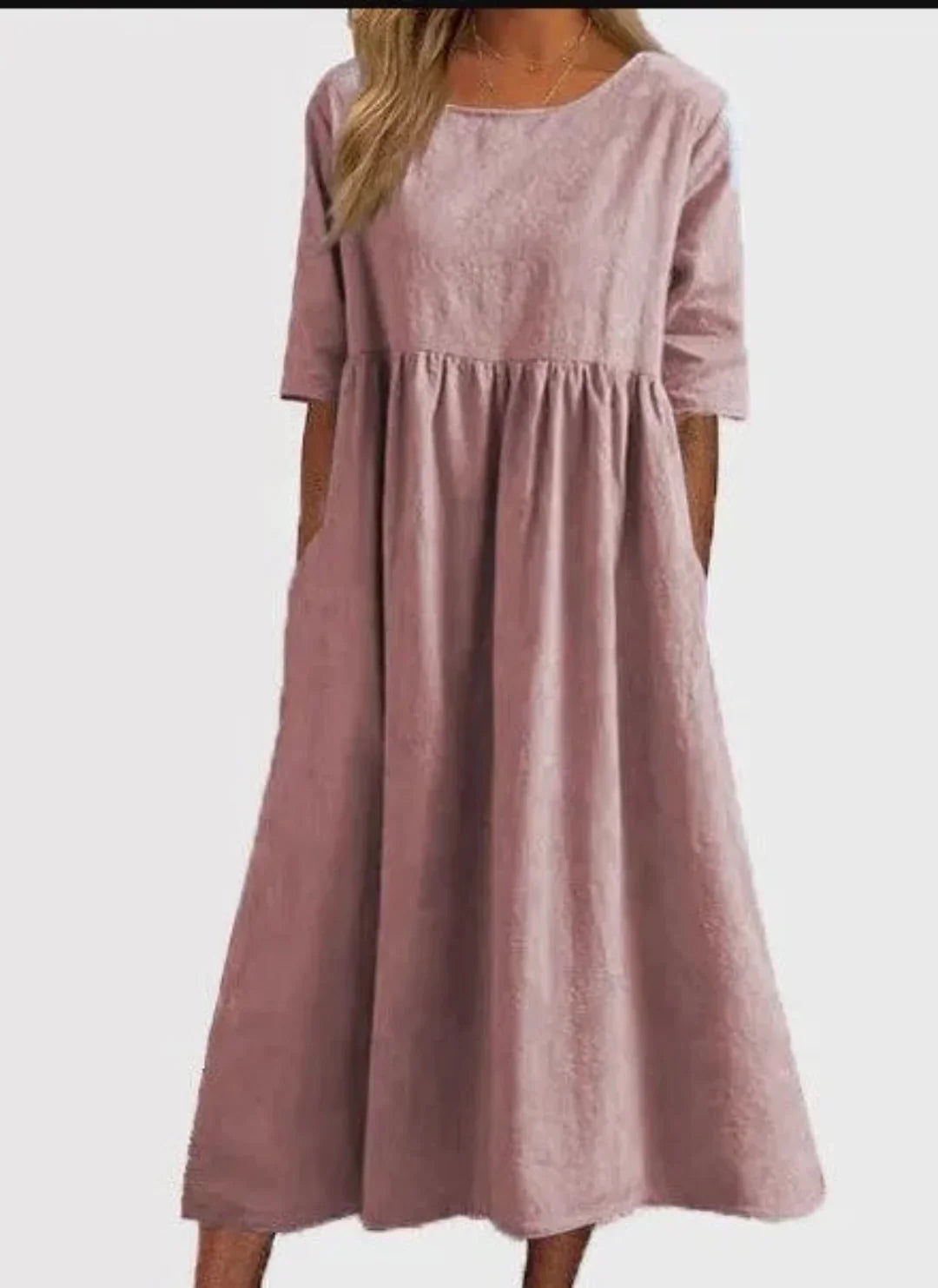 Amelie | Airy Relaxed-Fit Dress Pink, studio photo