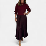 Scarlett | Long Jumper Dress with Pleated Skirt