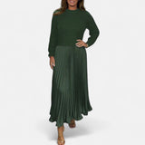 Scarlett | Long Jumper Dress with Pleated Skirt
