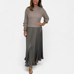 Scarlett | Long Jumper Dress with Pleated Skirt