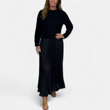 Scarlett | Long Jumper Dress with Pleated Skirt