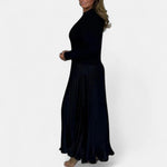 Scarlett | Long Jumper Dress with Pleated Skirt