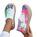 Suri | Artistic Print Knit Slip-On Sneakers