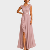 Jodie | A-Line Maxi Dress with a Cascading Ruffle