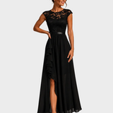 Jodie | A-Line Maxi Dress with a Cascading Ruffle